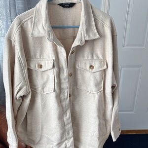 Beige Utility Jacket with Chest Pockets